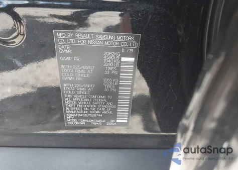 2020 Nissan Rogue Sv Fwd z USA, uszkodzony, nr VIN KNMAT2MT2LP528744